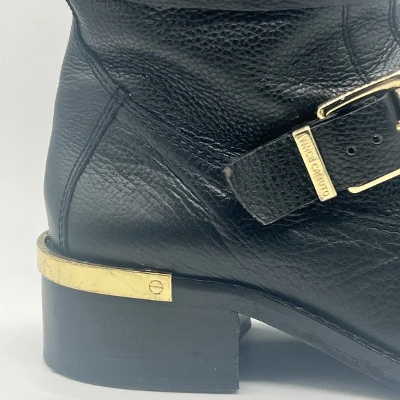 VINCE CAMUTO LEATHER BIKER BOOTS - Picture 2 of 8